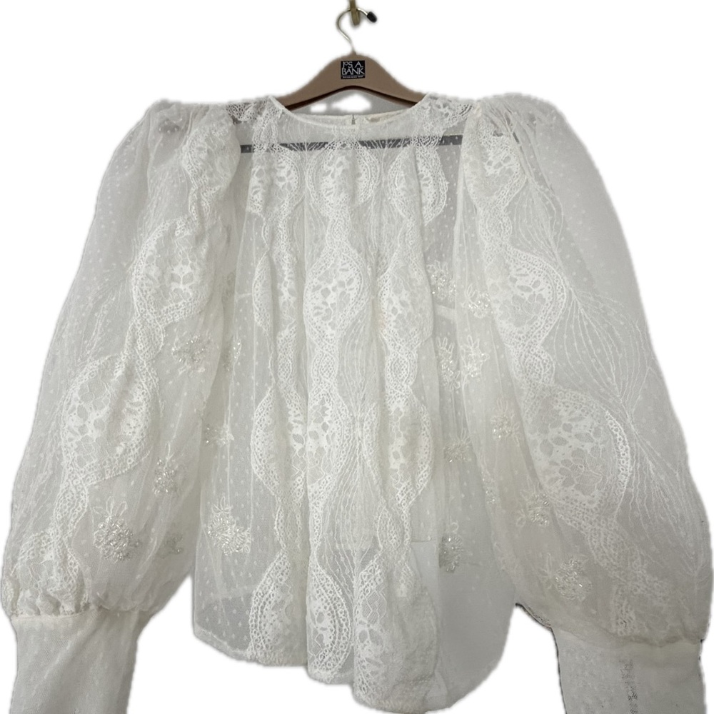 Anthropologie Forever That Girl Sheer Lace Blouse XL - Picture 4 of 8